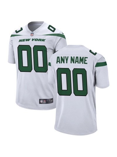 Men's New York Jets Nike White Custom Game Jersey 01