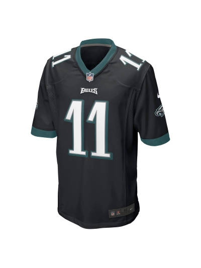 Men's Philadelphia Eagles AJ Brown Nike Black Game Jersey 02