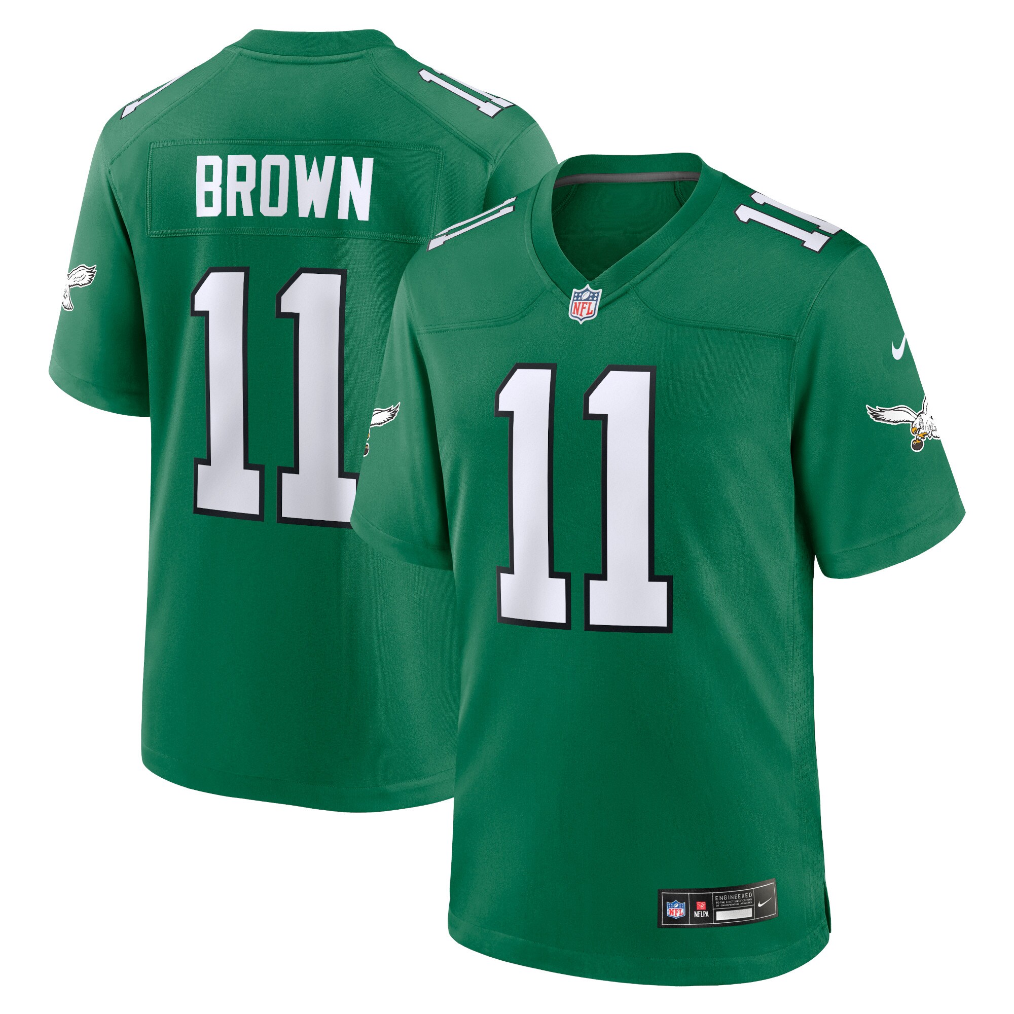 Men's Philadelphia Eagles AJ Brown Nike Kelly Green Reserve Jersey