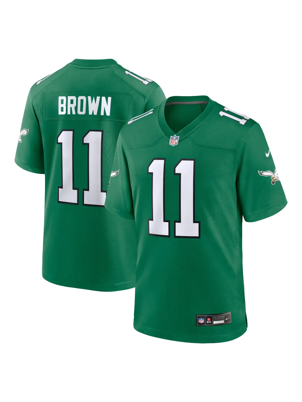 Men's Philadelphia Eagles AJ Brown Nike Kelly Green Reserve Jersey