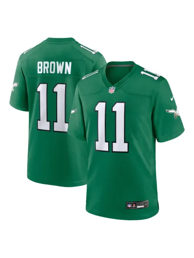 Men's Philadelphia Eagles AJ Brown Nike Kelly Green Reserve Jersey 01