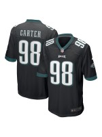 Men's Philadelphia Eagles Jalen Carter Nike Black Reserve Game Jersey