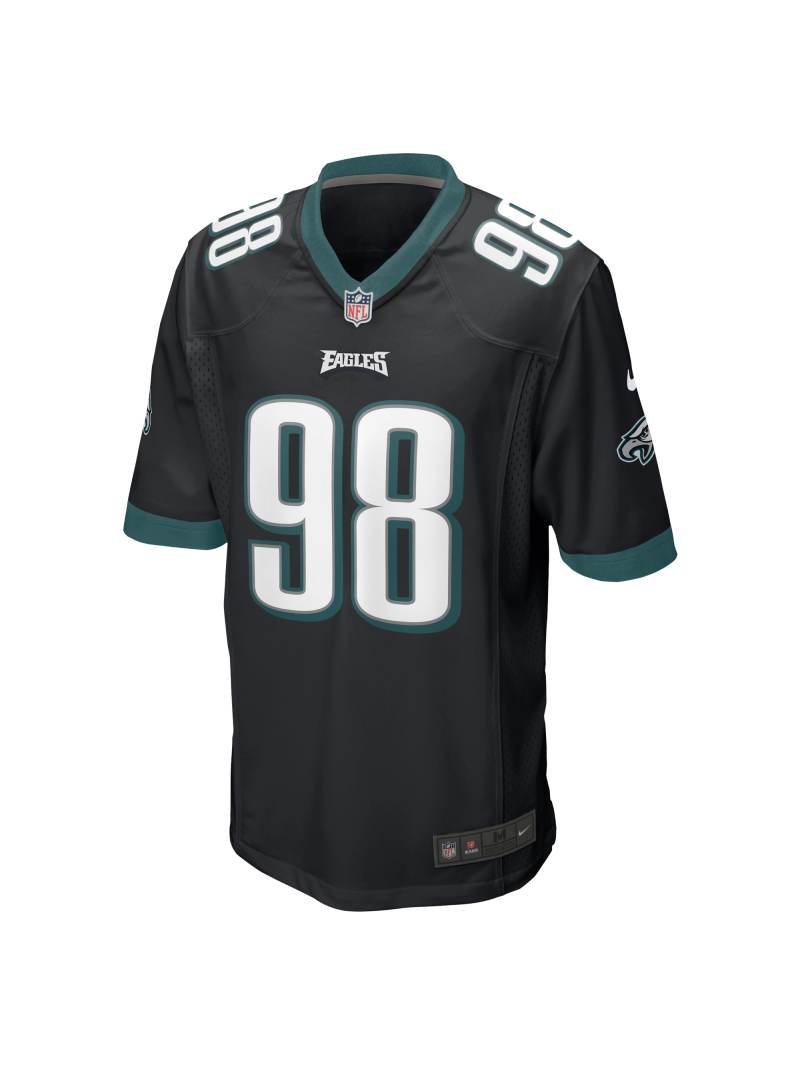 Men's Philadelphia Eagles Jalen Carter Nike Black Reserve Game Jersey