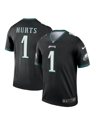 Men's Philadelphia Eagles Jalen Hurts Nike Black Legends Jersey 01