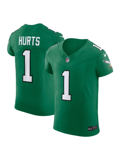 Men's Philadelphia Eagles Jalen Hurts Nike Kelly Green Alternate Vapor FUSE Elite Jersey 01