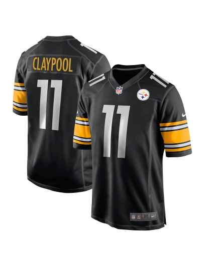 Men's Pittsburgh Steelers Chase Claypool Nike Black Game Jersey 01