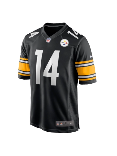 Men's Pittsburgh Steelers George Pickens Nike Black Player Jersey 02