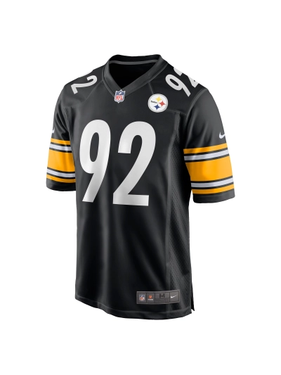 Men's Pittsburgh Steelers James Harrison Nike Black Retired Game Jersey 02