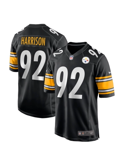 Men's Pittsburgh Steelers James Harrison Nike Black Retired Game Jersey 01