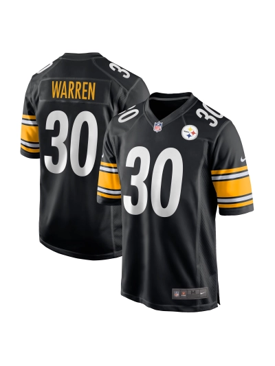 Men's Pittsburgh Steelers Jaylen Warren Nike Black Player Jersey 01