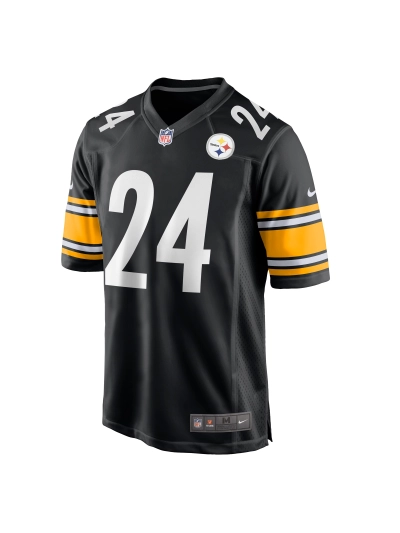 Men's Pittsburgh Steelers Joey Porter Jr. Nike Black 2023 NFL Draft Game Jersey 02