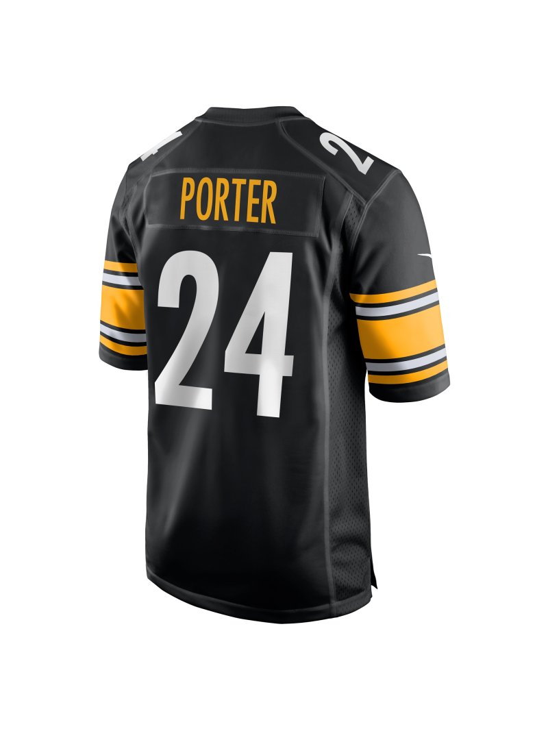 Men's Pittsburgh Steelers Joey Porter Jr. Nike Black 2023 NFL Draft Game Jersey