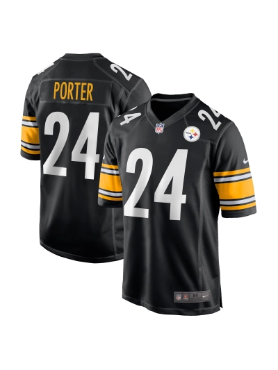 Men's Pittsburgh Steelers Joey Porter Jr. Nike Black 2023 NFL Draft Game Jersey 01
