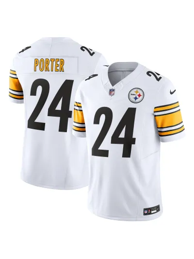 Men's Pittsburgh Steelers Joey Porter Jr. Nike White Vapor FUSE Limited Jersey 01