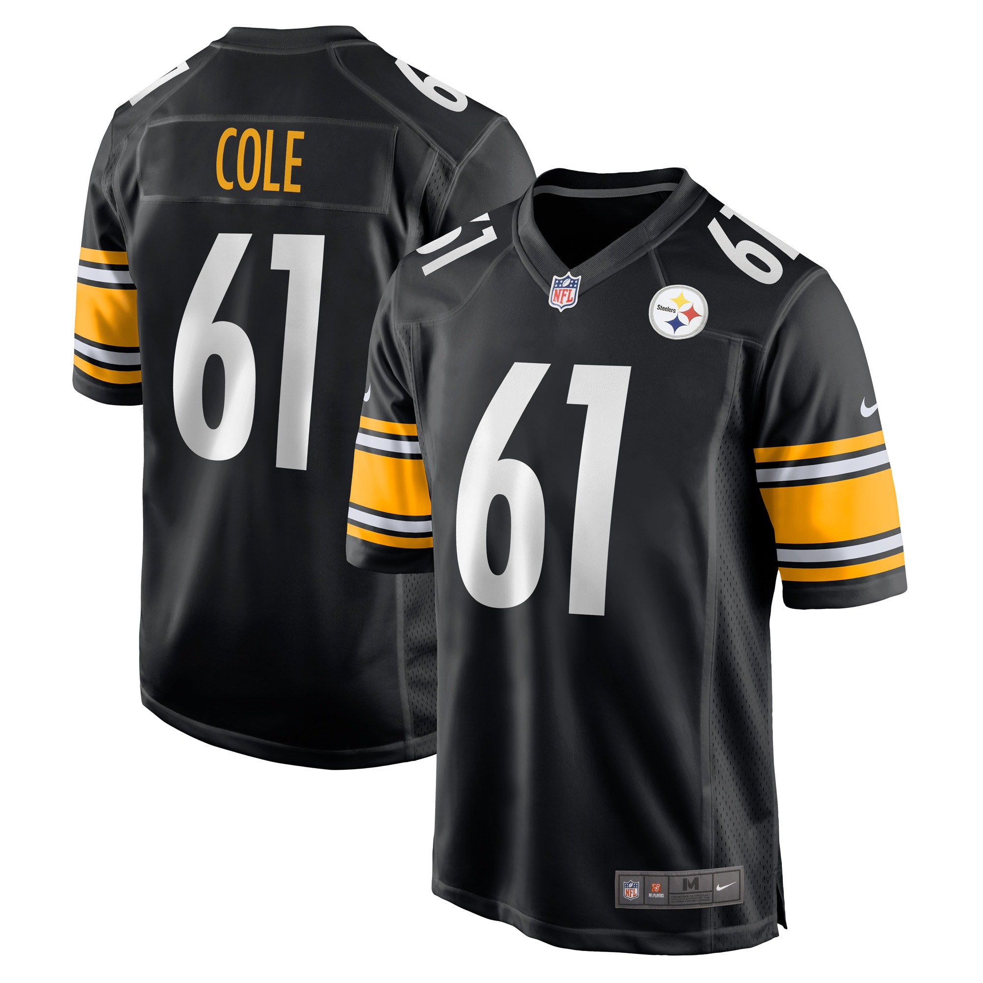 Men's Pittsburgh Steelers Mason Cole Nike Black Players Jersey