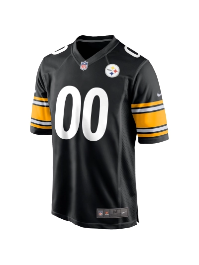 Men's Pittsburgh Steelers Nike Black Custom Game Jersey 02