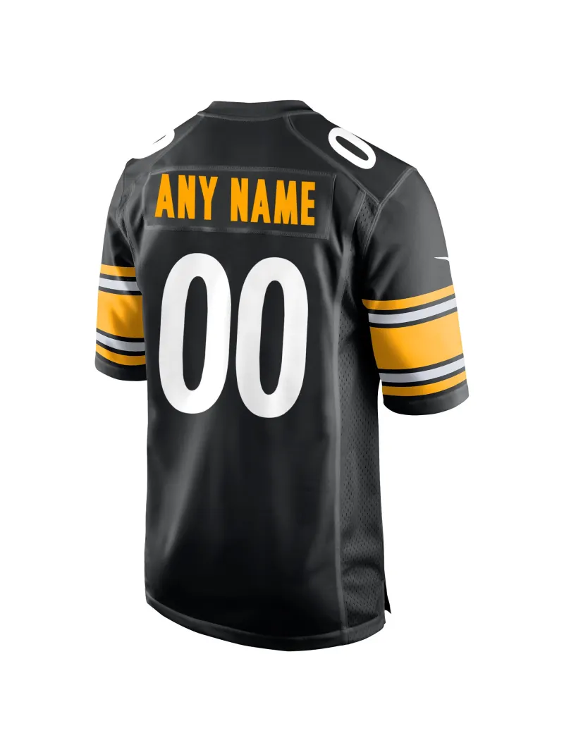 Men's Pittsburgh Steelers Nike Black Custom Game Jersey