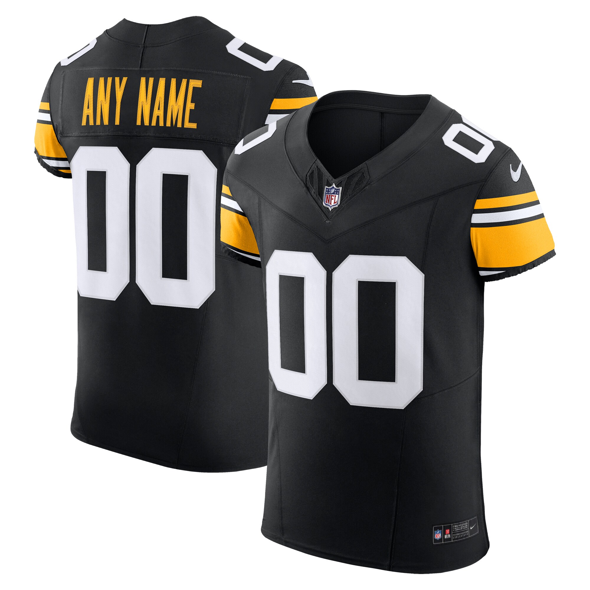 Men's Pittsburgh Steelers Nike Black Vapor FUSE Elite Custom Jersey
