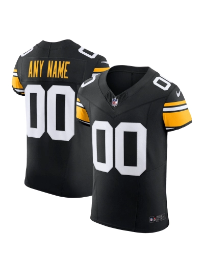 Men's Pittsburgh Steelers Nike Black Vapor FUSE Elite Custom Jersey 01