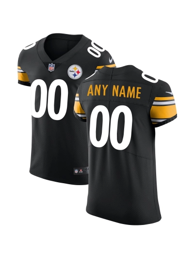 Men's Pittsburgh Steelers Nike Black Vapor Untouchable Custom Elite Jersey 01