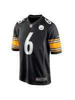 Men's Pittsburgh Steelers Patrick Queen Nike Black Player Jersey