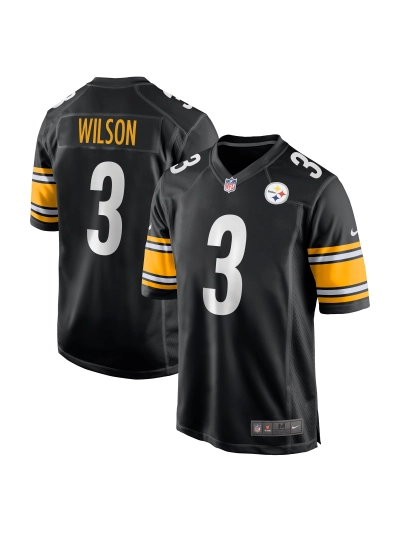 Men's Pittsburgh Steelers Russell Wilson Nike Black Game Jersey 01