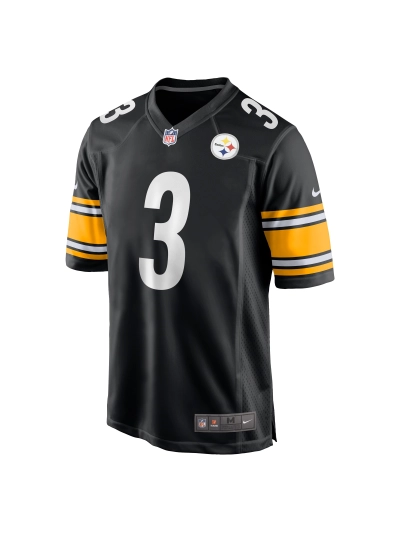 Men's Pittsburgh Steelers Russell Wilson Nike Black Game Jersey 02