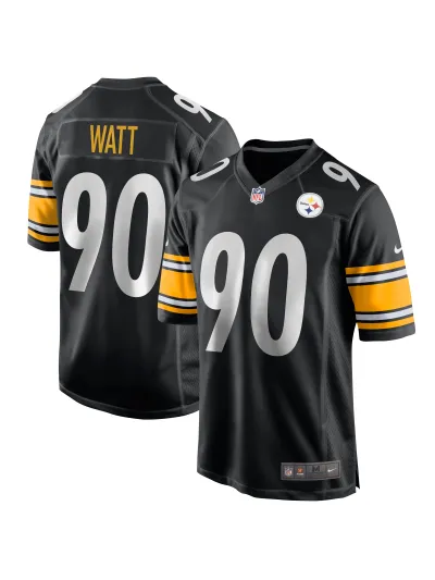 Men's Pittsburgh Steelers TJ Watt Nike Black Game Jersey 01
