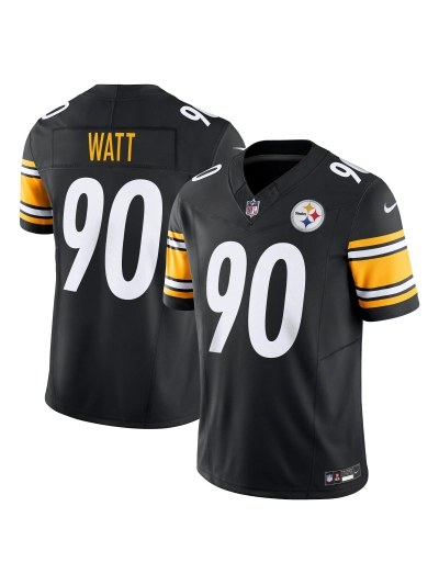 Men's Pittsburgh Steelers TJ Watt Nike Black Vapor FUSE Limited Jersey 01