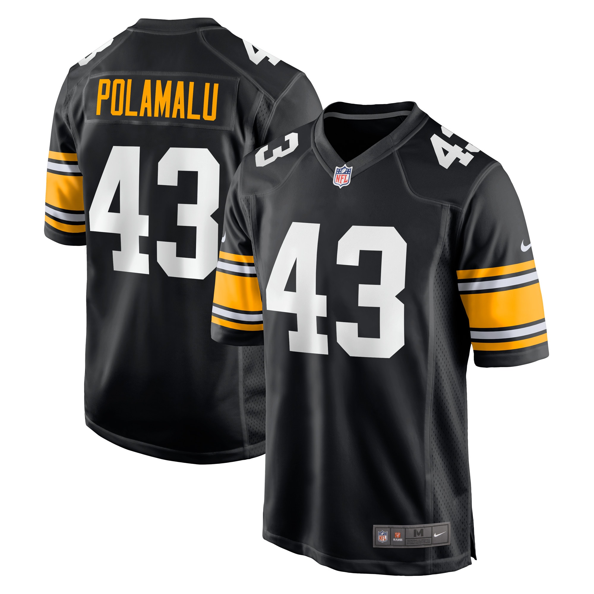 Men's Pittsburgh Steelers Troy Polamalu Nike Black Retired Players Game Jersey