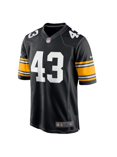 Men's Pittsburgh Steelers Troy Polamalu Nike Black Retired Players Game Jersey 02