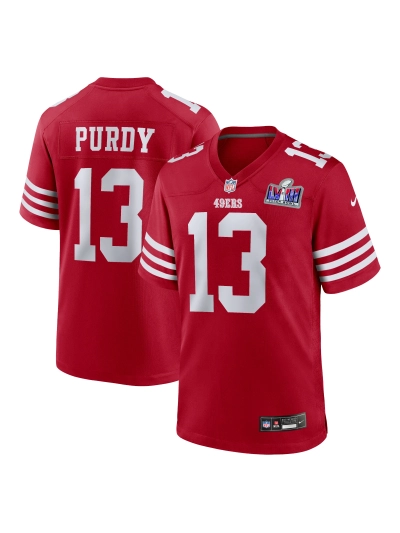 Men's San Francisco 49ers Brock Purdy Nike Scarlet Super Bowl LVIII Game Jersey 01