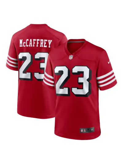 Men's San Francisco 49ers Christian McCaffrey Nike Scarlet Alternate Jersey 01