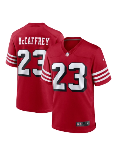 Men's San Francisco 49ers Christian McCaffrey Nike Scarlet Alternate Jersey 01