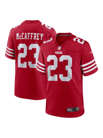 Men's San Francisco 49ers Christian McCaffrey Nike Scarlet Gamer Jersey 01