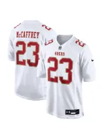 Men's San Francisco 49ers Christian McCaffrey Nike Tundra White Stylish Game Jersey