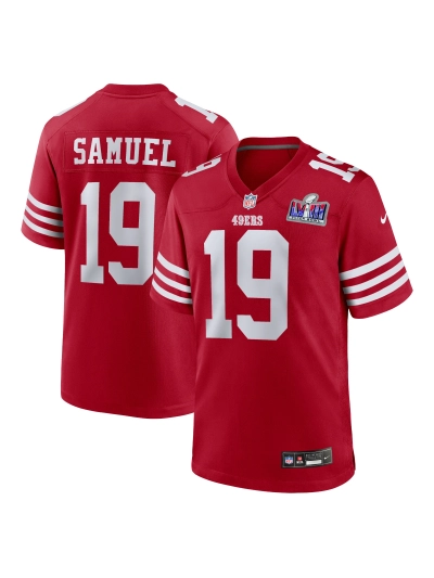 Men's San Francisco 49ers Deebo Samuel Nike Scarlet Super Bowl LVIII Game Jersey 01