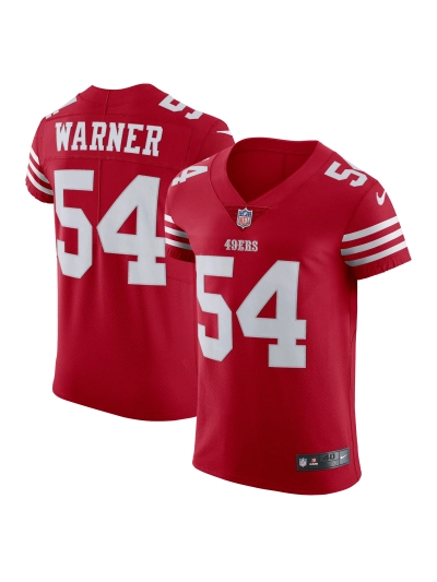 Men's San Francisco 49ers Fred Warner Nike Scarlet Vapor Elite Jersey 01