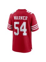 Men's San Francisco 49ers Fred Warner Nike Scarlet Super Bowl LVIII Game Jersey