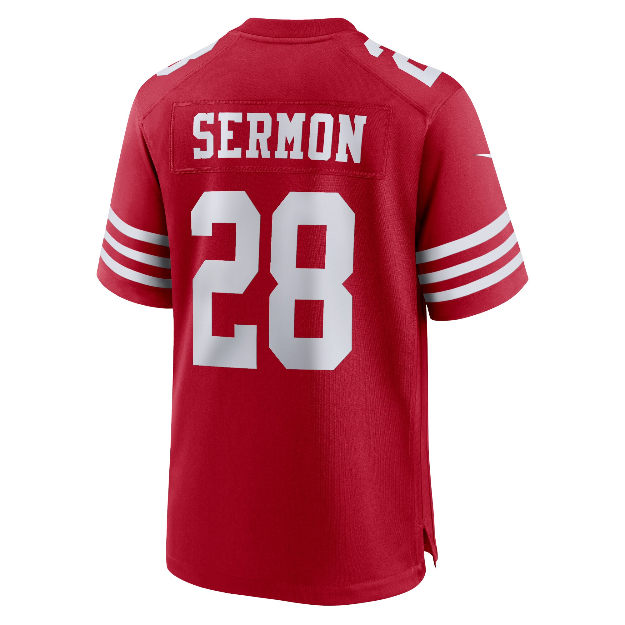 Men's San Francisco 49ers Trey Sermon Nike Scarlet Players Game Jersey