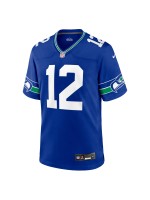 Men's Seattle Seahawks 12's Nike Royal Retro Players Game Jersey