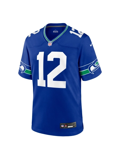 Men's Seattle Seahawks 12's Nike Royal Retro Players Game Jersey 02