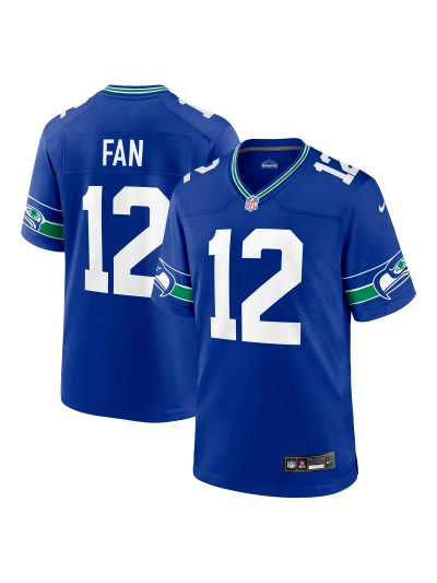 Men's Seattle Seahawks 12's Nike Royal Retro Players Game Jersey 01