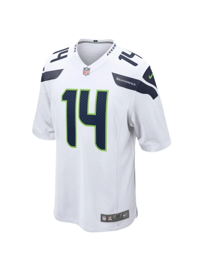 Men's Seattle Seahawks DK Metcalf Nike White Game Jersey 02