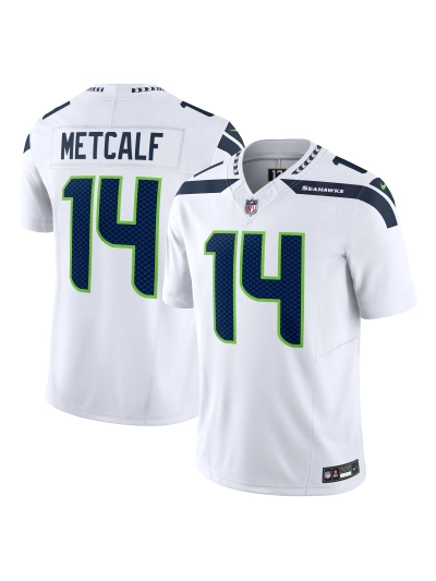 Men's Seattle Seahawks DK Metcalf Nike White Vapor FUSE Limited Jersey 01