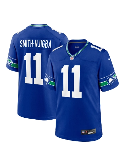 Men's Seattle Seahawks Jaxon Smith-Njigba Nike Royals Retro Players Game Jersey 01