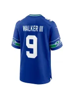 Men's Seattle Seahawks Kenneth Walker III Nike Royal Retro Players Game Jersey