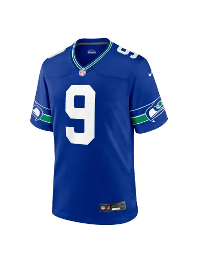 Men's Seattle Seahawks Kenneth Walker III Nike Royal Retro Players Game Jersey 02