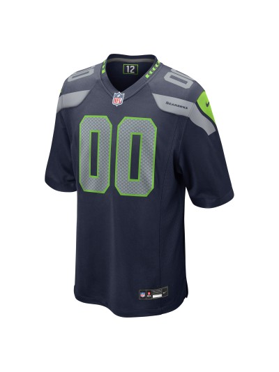 Men's Seattle Seahawks Nike College Navy Custom Game Jersey 02