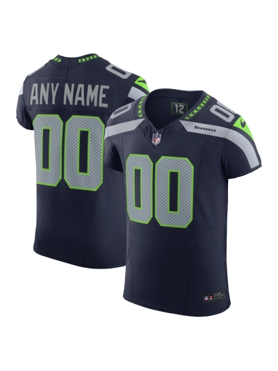 Men's Seattle Seahawks Nike College Navy Vapor FUSE Elite Custom Jersey 01